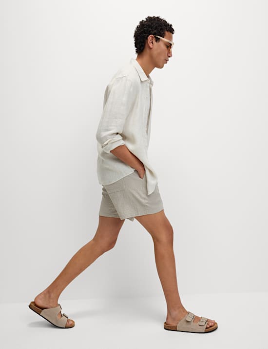 Elasticated Waist Seersucker Shorter Shorts