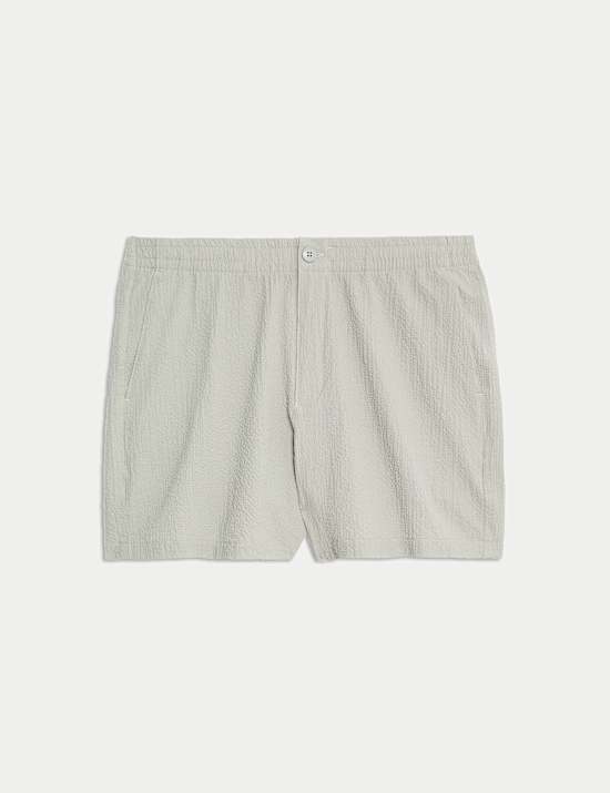 Elasticated Waist Seersucker Shorter Shorts