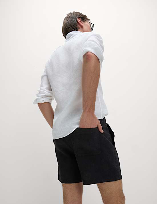 Elasticated Waist Seersucker Shorter Shorts