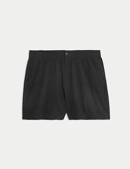 Elasticated Waist Seersucker Shorter Shorts