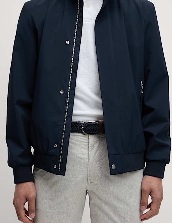 Striped Belted Stretch Chino Shorts