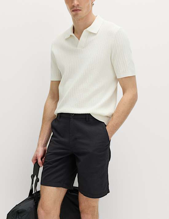 Half-Elasticated Waist Seersucker Chino Shorts