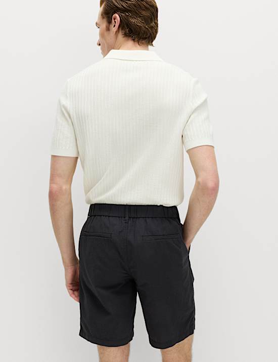 Half-Elasticated Waist Seersucker Chino Shorts