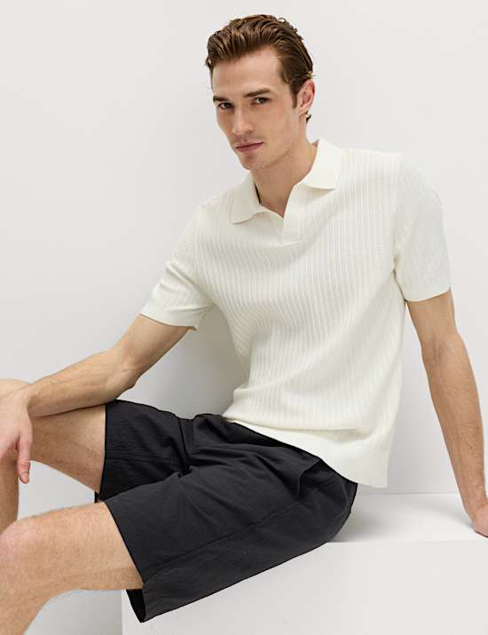 Half-Elasticated Waist Seersucker Chino Shorts
