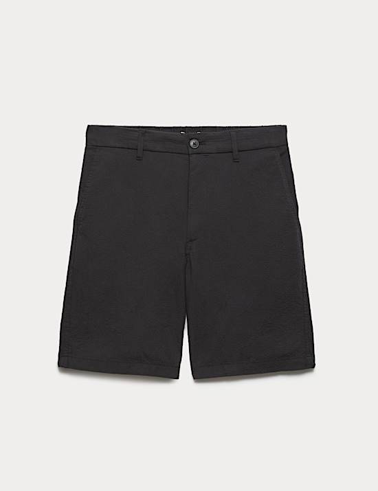 Half-Elasticated Waist Seersucker Chino Shorts