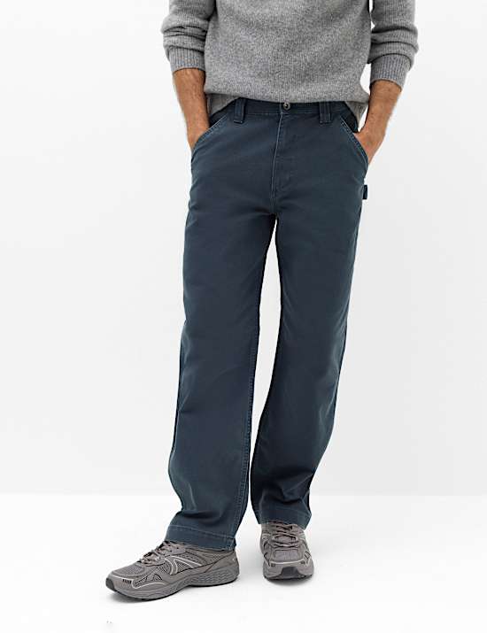 Pantalon utilitaire 100 % coton coupe large