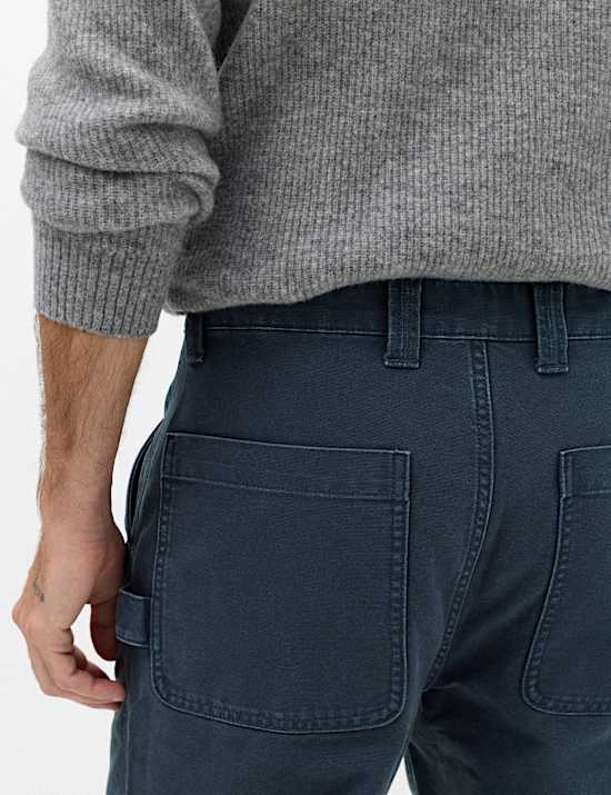 Pantalon utilitaire 100 % coton coupe large