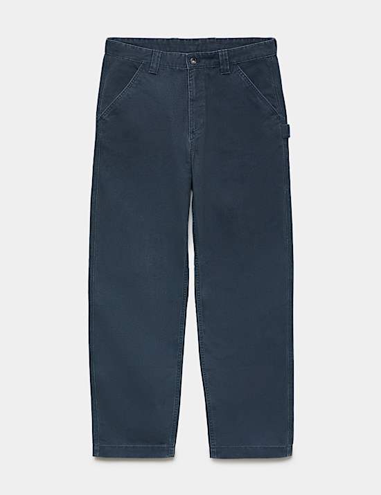 Pantalon utilitaire 100 % coton coupe large