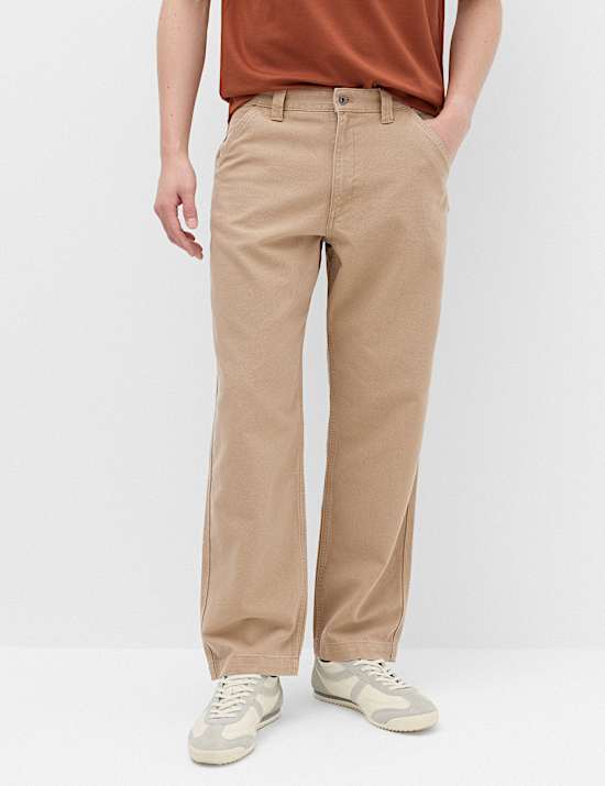 Loose Fit Pure Cotton Utility Trousers