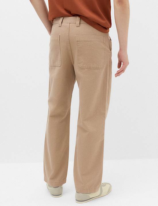 Loose Fit Pure Cotton Utility Trousers