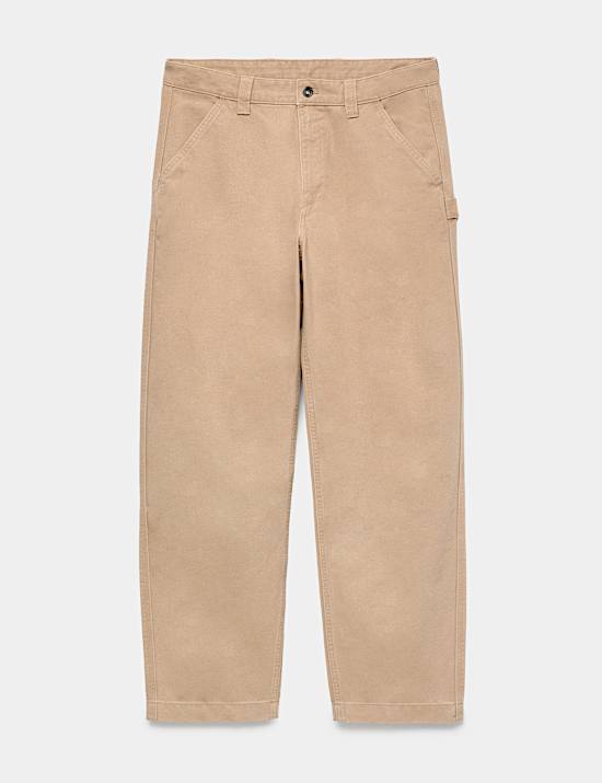 Loose Fit Pure Cotton Utility Trousers