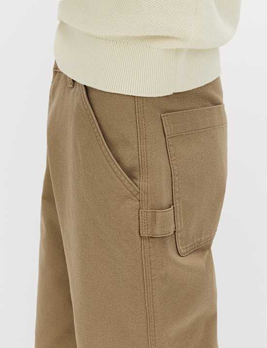Loose Fit Pure Cotton Utility Trousers