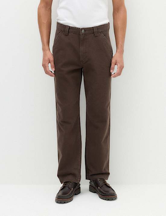 Pantalon utilitaire 100 % coton coupe large