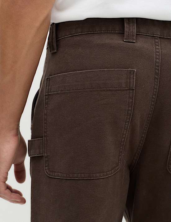 Pantalon utilitaire 100 % coton coupe large