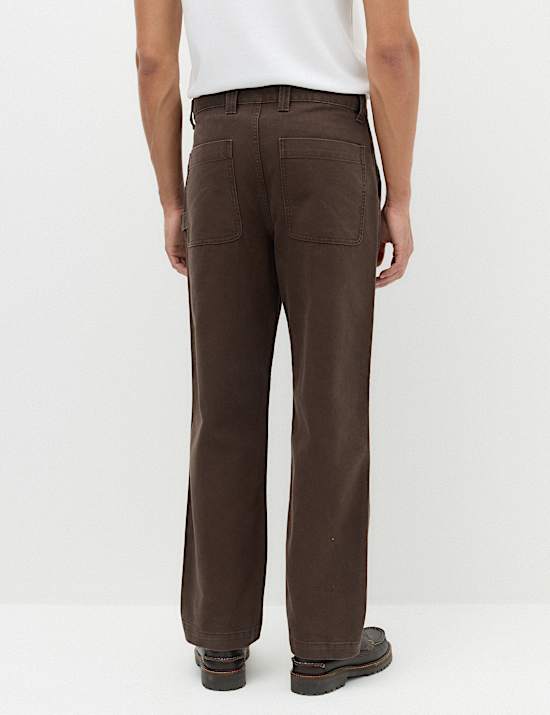 Pantalon utilitaire 100 % coton coupe large