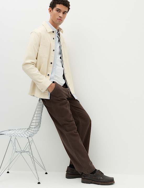 Pantalon utilitaire 100 % coton coupe large