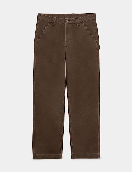 Pantalon utilitaire 100 % coton coupe large