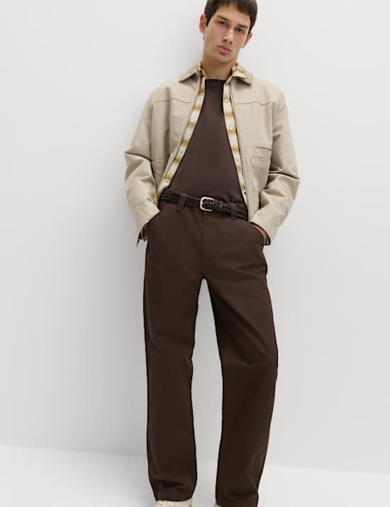 Loose Fit Pure Cotton Utility Trousers