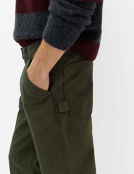 Loose Fit Pure Cotton Utility Trousers