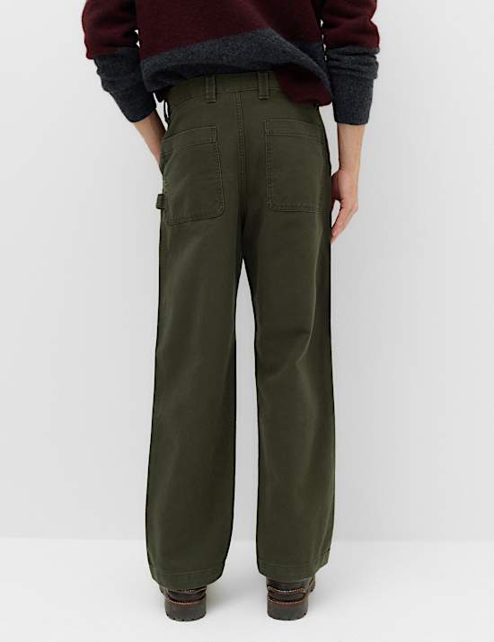 Loose Fit Pure Cotton Utility Trousers