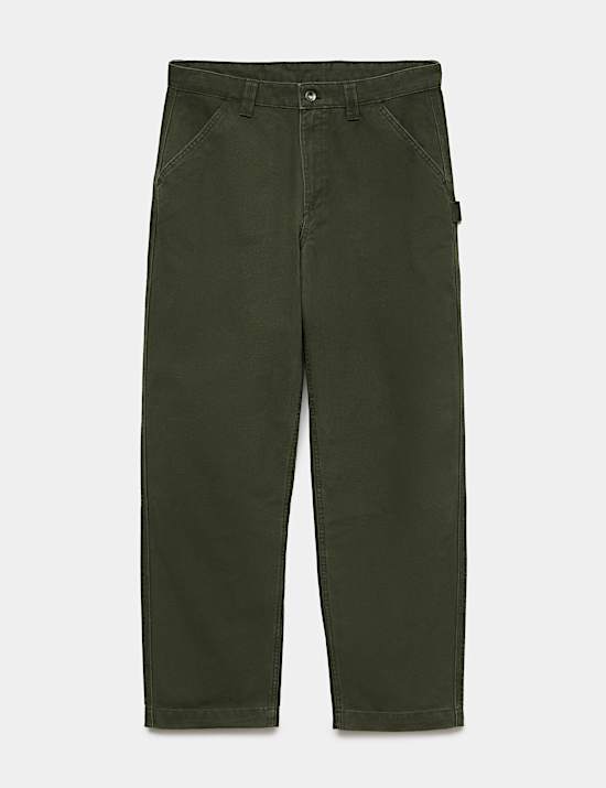 Loose Fit Pure Cotton Utility Trousers