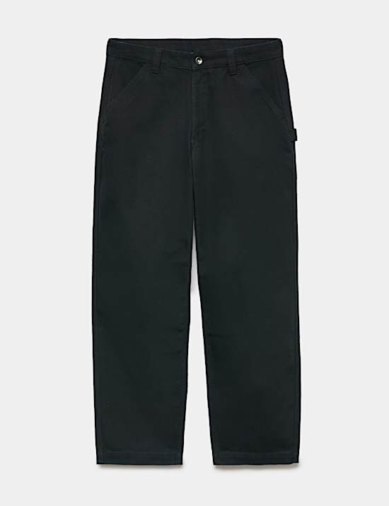 Pantalon utilitaire 100 % coton coupe large