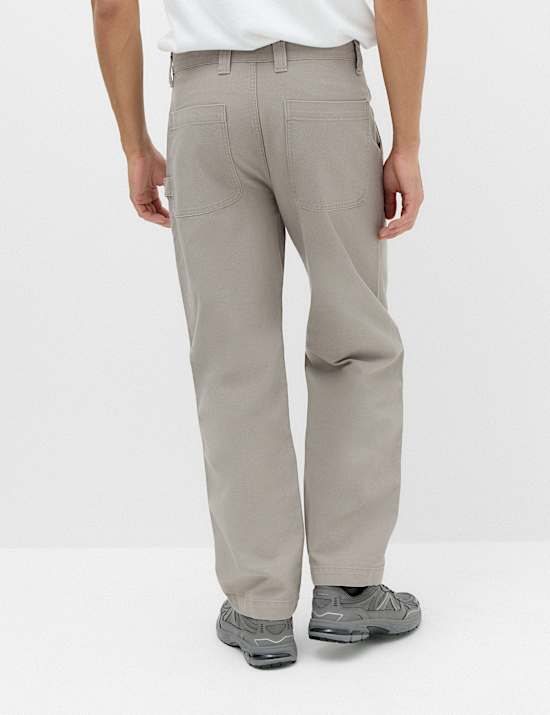 Pantalon utilitaire 100 % coton coupe large
