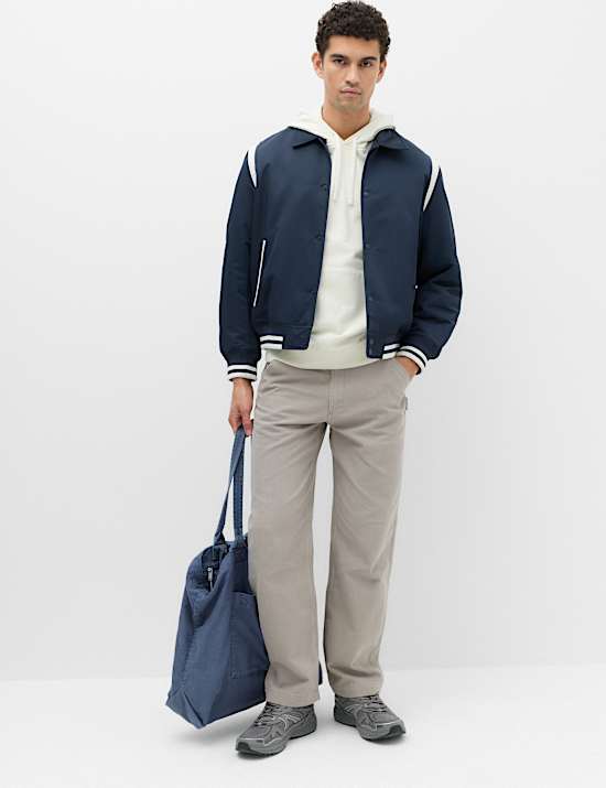 Pantalon utilitaire 100 % coton coupe large