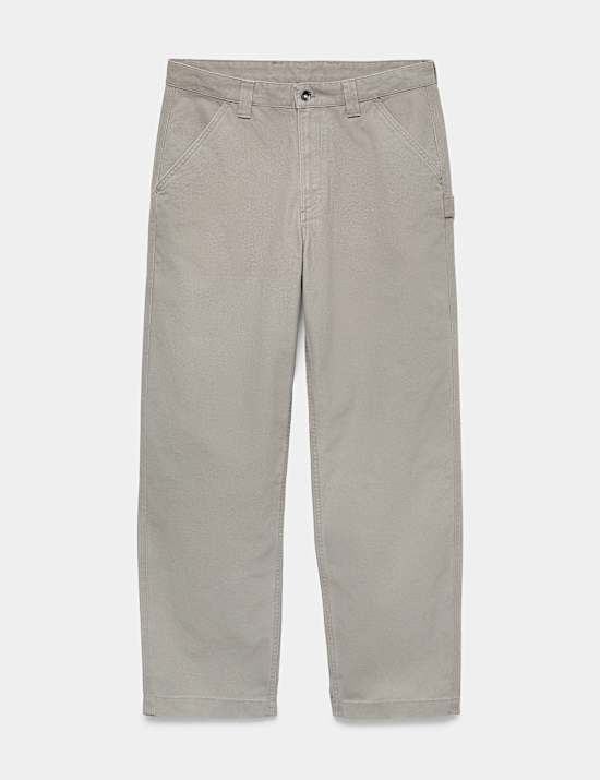 Pantalon utilitaire 100 % coton coupe large