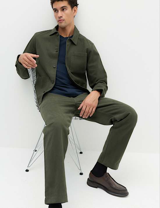 Broek met elastische tailleband en taps toelopende pasvorm