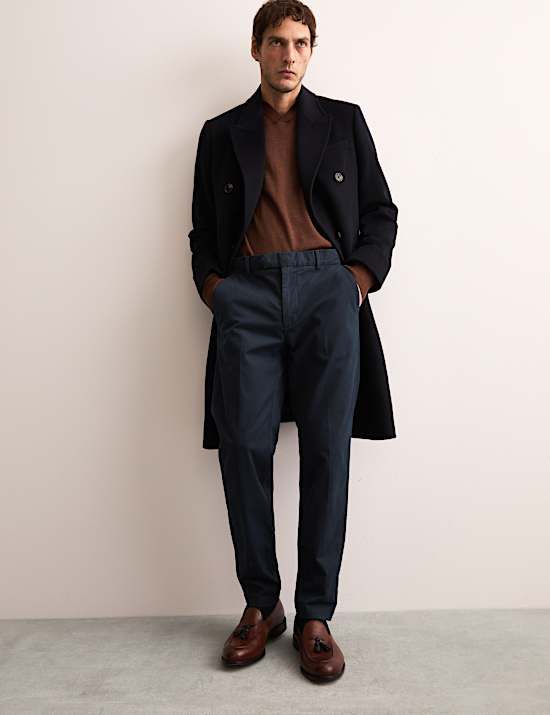 Tapered Fit Italian Flat Front Chinos