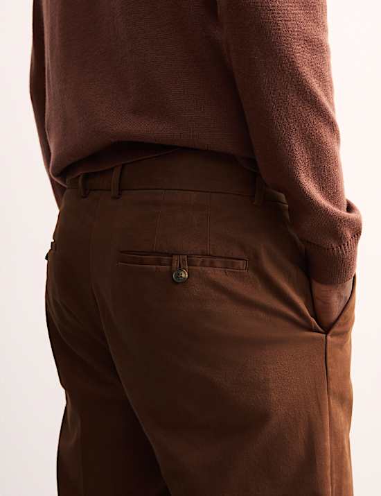 Tapered Fit Italian Flat Front Chinos