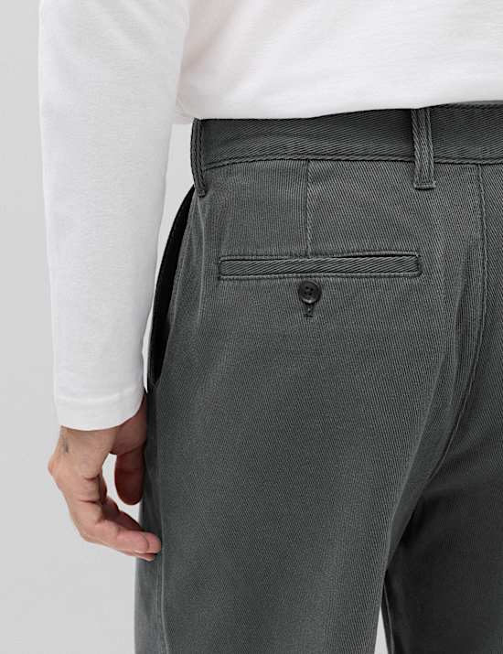 Cotton Rich Relaxed Pleat Front Trousers