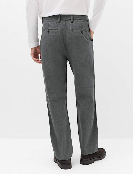 Cotton Rich Relaxed Pleat Front Trousers