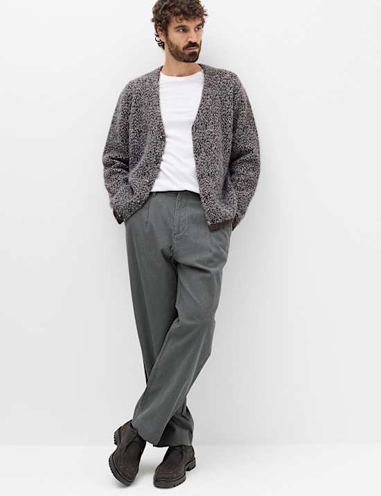 Cotton Rich Relaxed Pleat Front Trousers