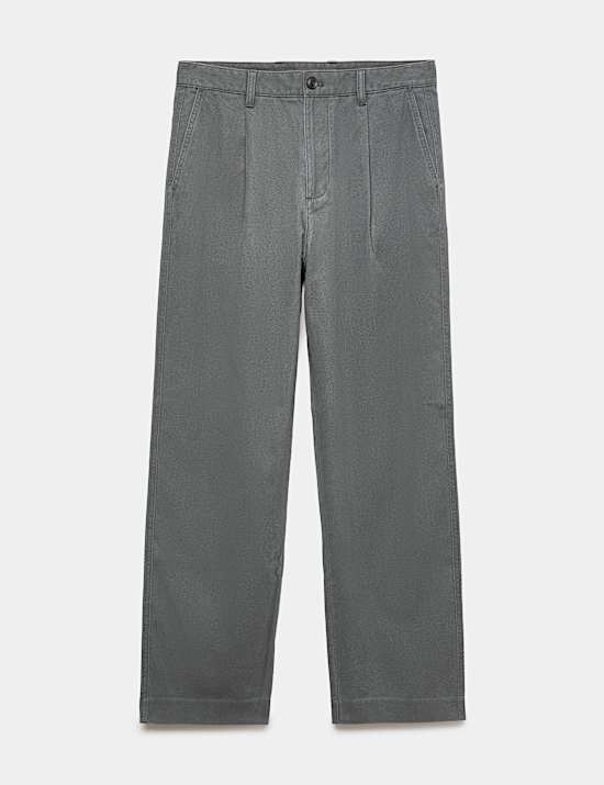 Cotton Rich Relaxed Pleat Front Trousers