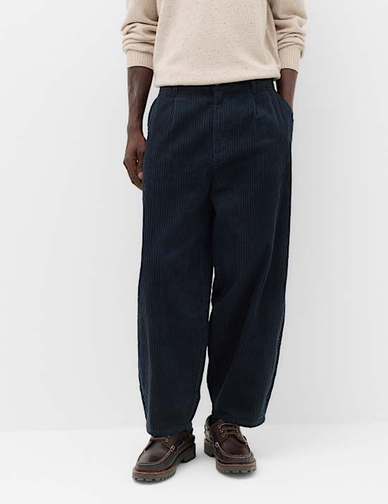 Barrel Fit Corduroy Trousers