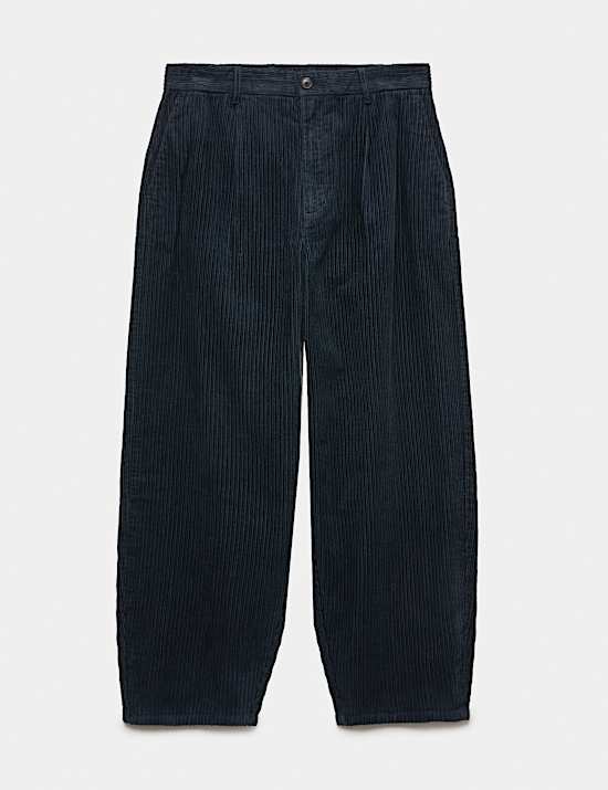 Barrel Fit Corduroy Trousers