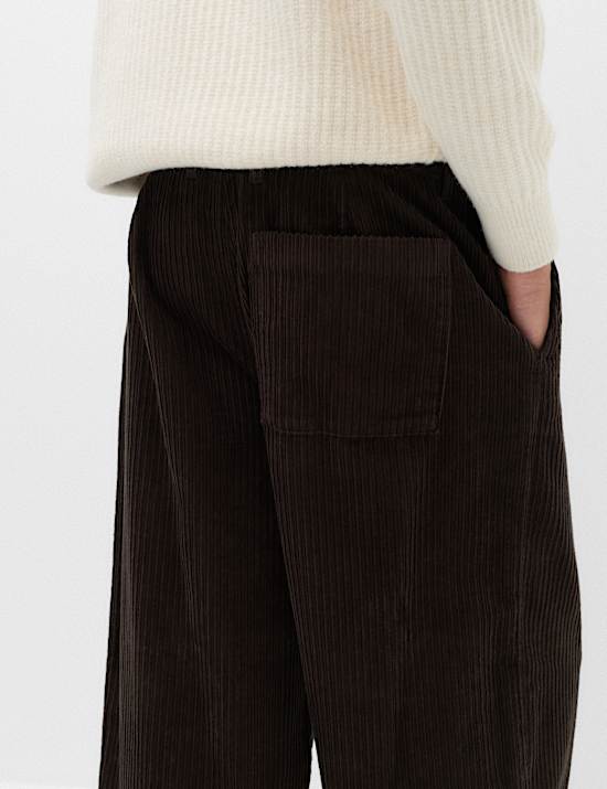 Barrel Fit Corduroy Trousers