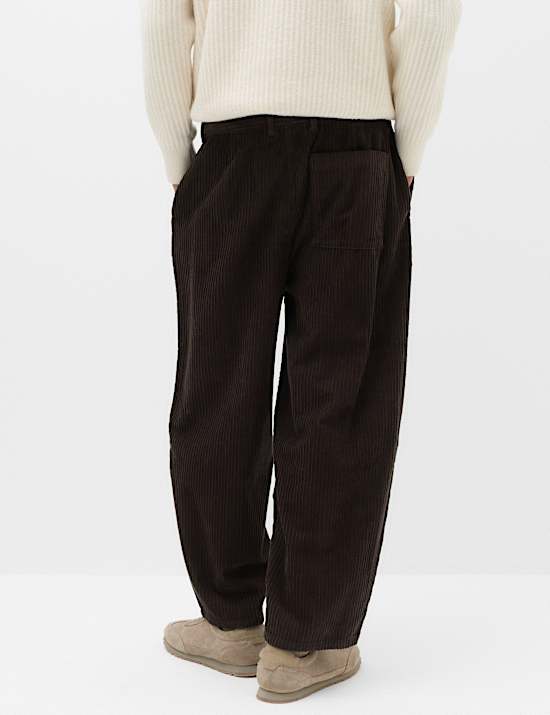 Barrel Fit Corduroy Trousers