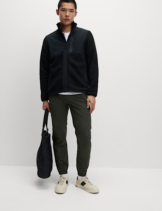 Slim Fit Textured Cuffed Trousers