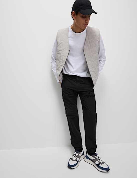 Pantalon coupe cintr&eacute;e textur&eacute; &agrave; revers