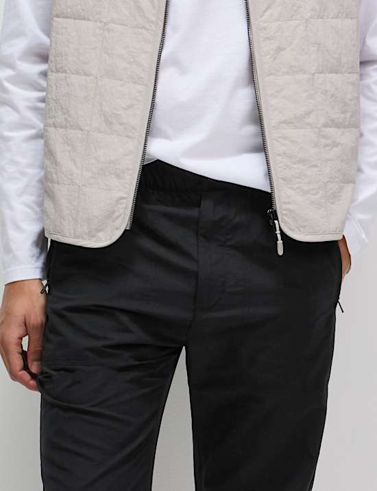 Pantalon coupe cintr&eacute;e textur&eacute; &agrave; revers