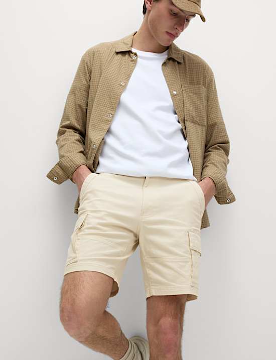 Straight Fit Stretch Cargo Short