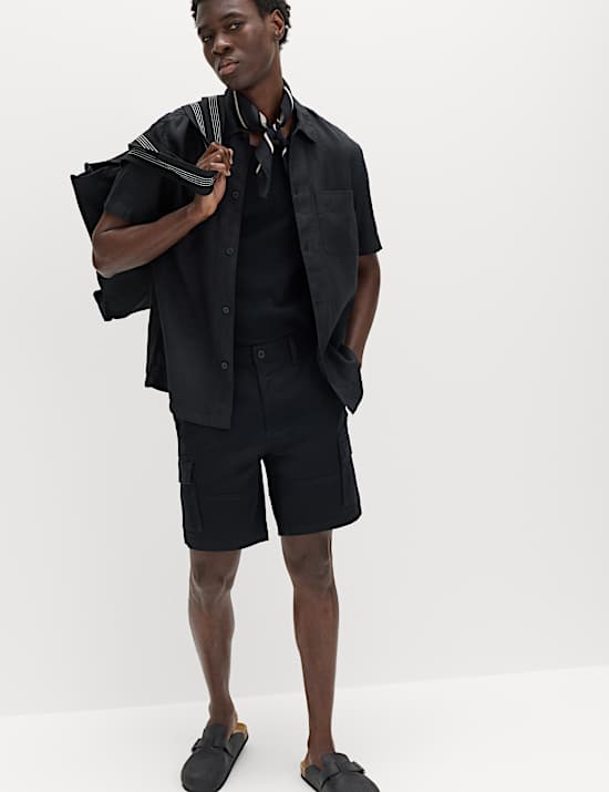 Straight Fit Stretch Cargo Shorts