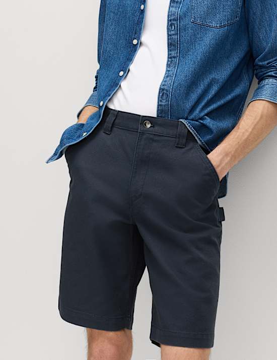 Loose Fit Pure Cotton Utility Shorts