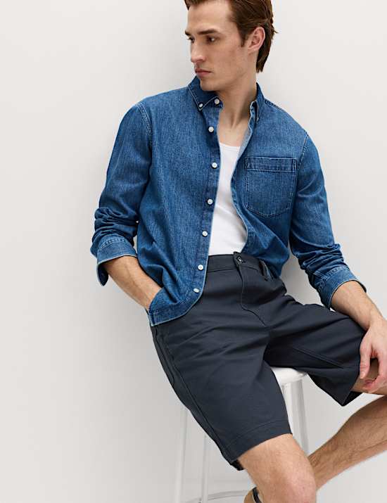 Loose Fit Pure Cotton Utility Shorts