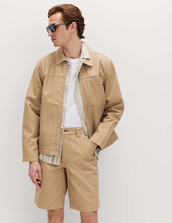 Loose Fit Pure Cotton Utility Shorts