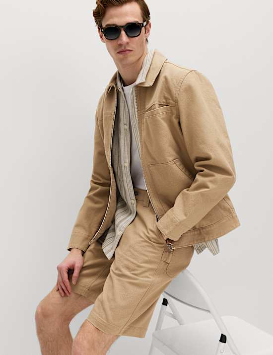 Loose Fit Pure Cotton Utility Shorts