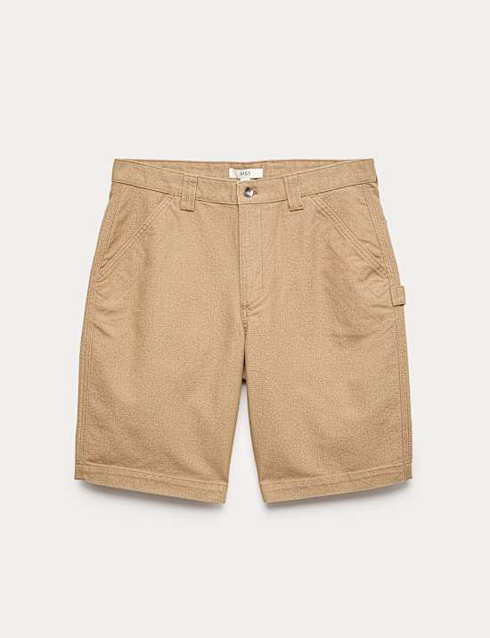 Loose Fit Pure Cotton Utility Shorts